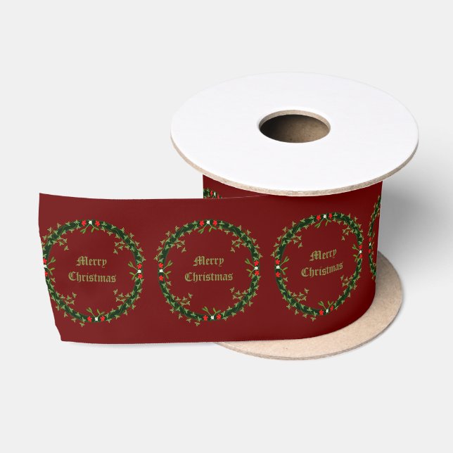 Gothic Christmas Wreath Custom Satinband (Spule)