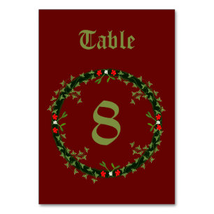 Gothic Christmas Wreath Custom Tischnummer