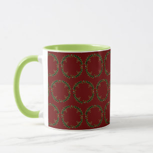 Gothic Christmas Wreath Gemustert Tasse