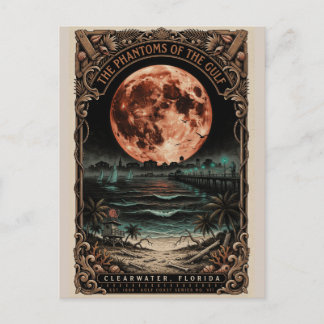 Gothic Clearwater, FL Kunst | Vintage Horror Reise Postkarte