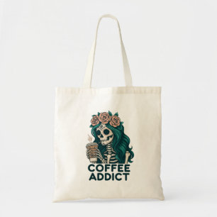 Gothic Coffee Lover Skelett Design-Hemden Tragetasche
