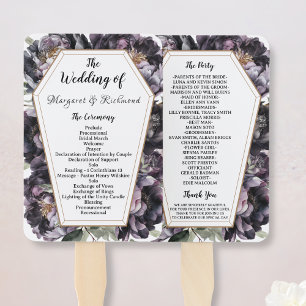 Gothic Coffin Vintag Black Peony Wedding Hand Fan Fächer