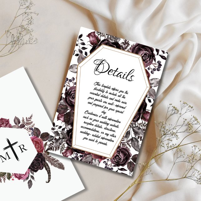 Gothic Coffin Wedding Details Umschließkarte Einladung (Von Creator hochgeladen)