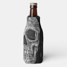 Gothic Cool Half Skull Kopf Schwarz-Weiß-Grunge