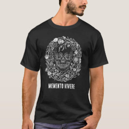 Gothic Cottagecore-Totenkopf- und Wildblumenillust T-Shirt