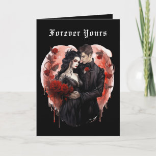 Gothic Couple Black Heart Valentines Feiertagskarte