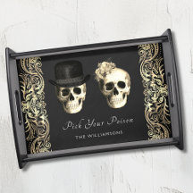 Gothic Couple Skull Rose Halloween Personalisiert