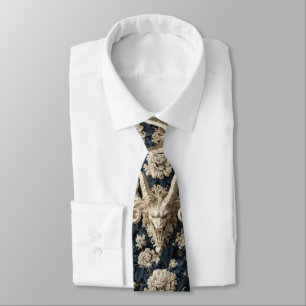 Gothic Cream und Navy Barock Dämonischer Gargoyle Krawatte