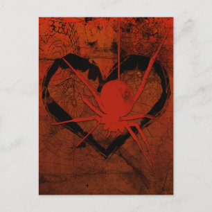 Gothic Creepy SpiderHeart Eyes Postcard Postkarte