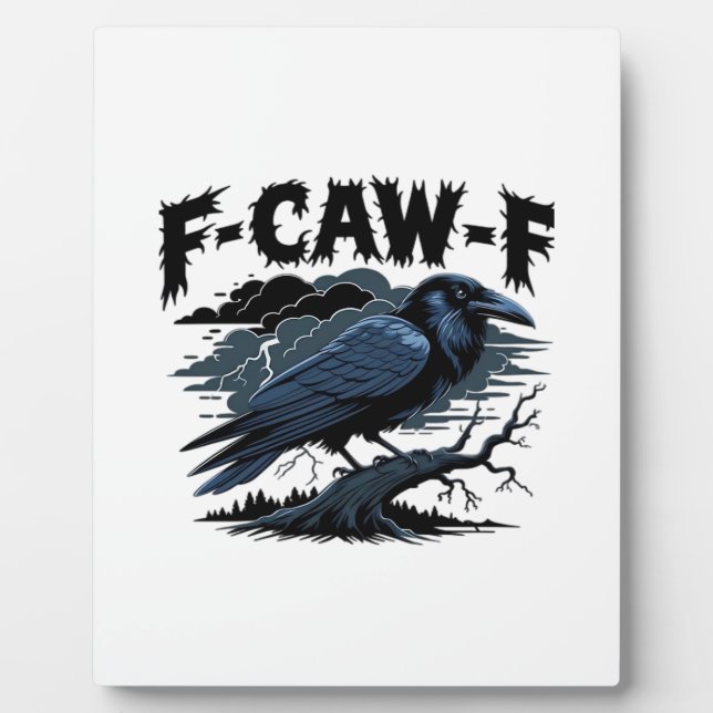 Gothic Crow Funny Humor F-Caw-F Essential Minimal  Fotoplatte (Vorderseite)