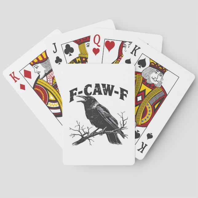 Gothic Crow Humor F-Caw-F Funny Essential Spielkarten (Rückseite)