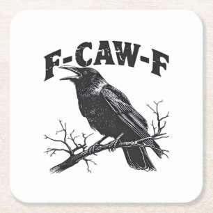 Gothic Crow Humor F-Caw-F Lustig Essential Rechteckiger Pappuntersetzer