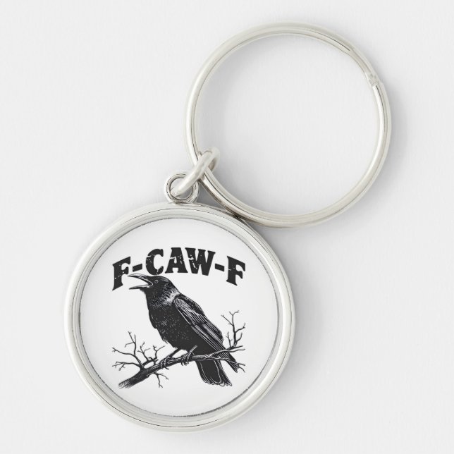 Gothic Crow Humor F-Caw-F Lustig Essential Schlüsselanhänger (Vorne)