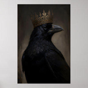 Gothic Crow King Vintage Poster, Kunstposter Druck Poster