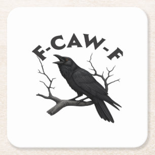 Gothic Crow Lustiger F-Caw-F Humor Essential Kreat Rechteckiger Pappuntersetzer