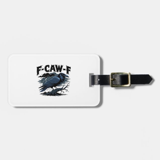 Gothic Crow Lustiger Humor F-Caw-F Essential Minim Gepäckanhänger (Vorderseite horizontal)
