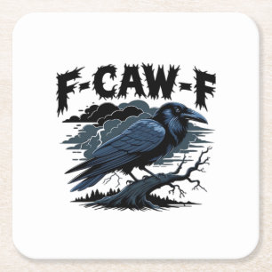Gothic Crow Lustiger Humor F-Caw-F Essential Minim Rechteckiger Pappuntersetzer