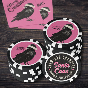 Gothic Crow Merry Crowmas Crow-ker Championship Pokerchips