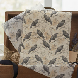 Gothic Crow Pattern Tissue Paper Seidenpapier