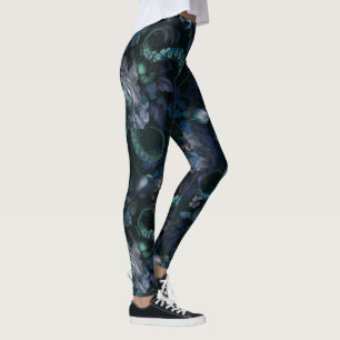 Gothic Cthulhu Türkis Tentacle mit Blume Leggings