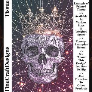Gothic Cyberpunk Totenkopf & Goldene Krone U2M Dec Seidenpapier