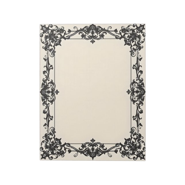 Gothic Damask Frame Notizblock (Rotiert)