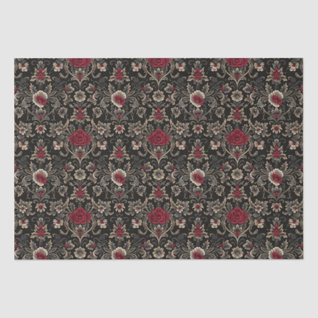 Gothic Damask Muster Seidenpapier (Vorderseite)
