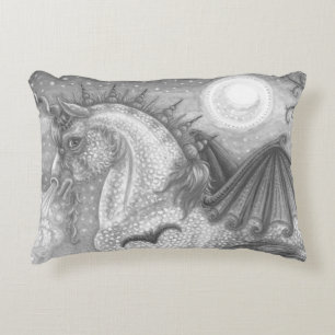 Gothic Dappled Halloween UNICORN ACCENT PILLOW Dekokissen
