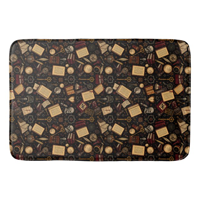 Gothic Dark Academia Bath Mat - Mysterium & Refin Badematte (Vorderseite)