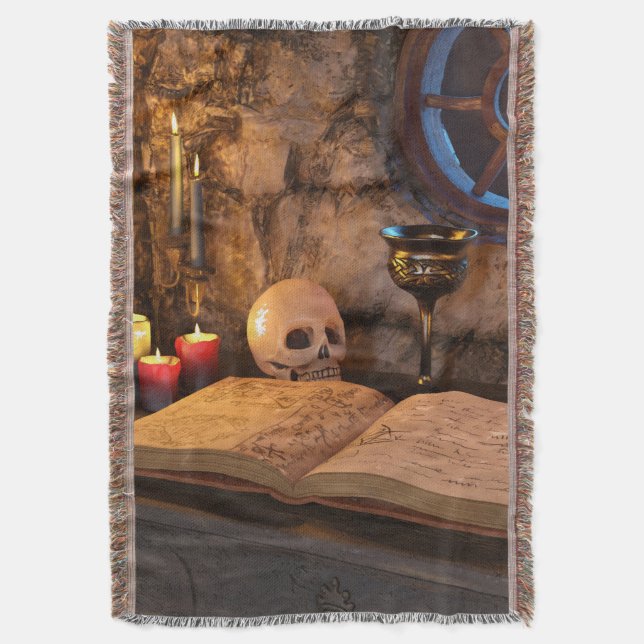 Gothic Dark Academia Kerzenbeleuchtete Studienkuns Decke (Vorderseite Vertikal)