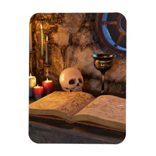 Gothic Dark Academia Kerzenbeleuchtete Studienkuns Magnet