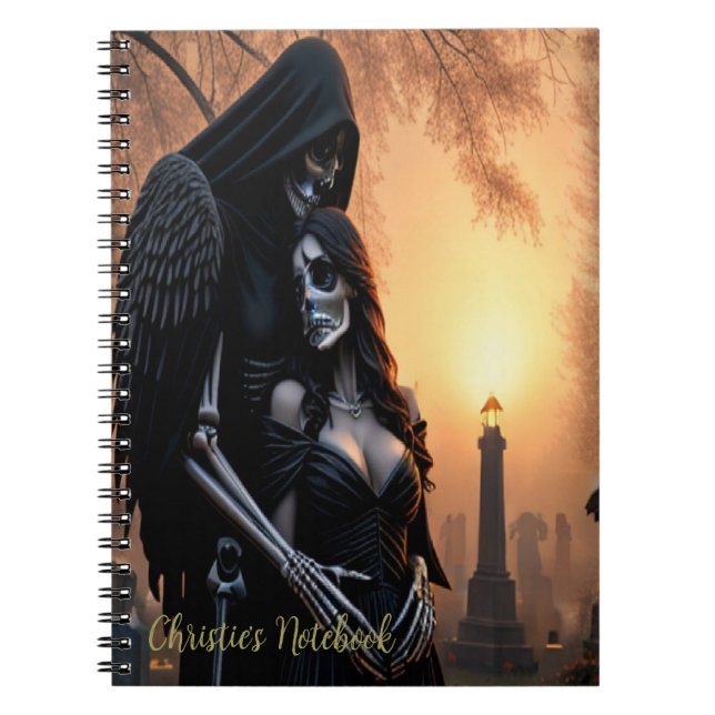 Gothic Dark Angel Couple personalize Notizblock (Vorderseite)