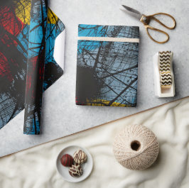 Gothic Dark Blue Black Red Yellow Geschenkpapier