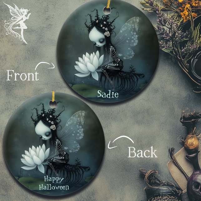 Gothic Dark Fantasy Fairy Skeleton Individuelle Na Keramik Ornament (Von Creator hochgeladen)