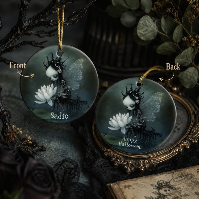 Gothic Dark Fantasy Fairy Skeleton Individuelle Na Ornament (Von Creator hochgeladen)