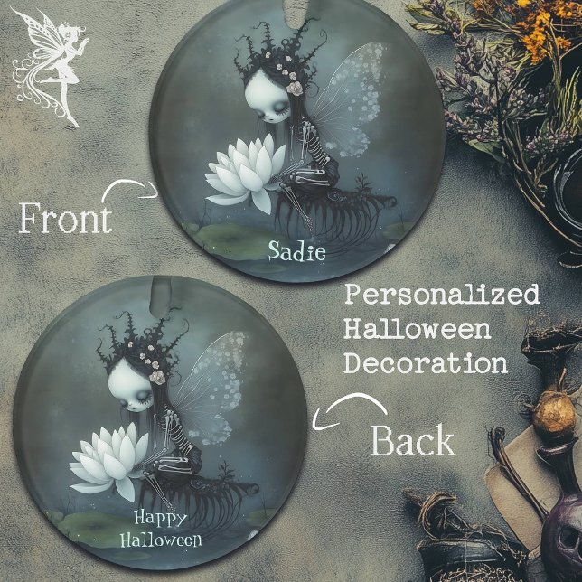 Gothic Dark Fantasy Fairy Skeleton Individuelle Na Ornament (Von Creator hochgeladen)