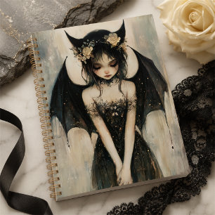 Gothic Dark Fantasy Fee mit Blumendiadem Planer
