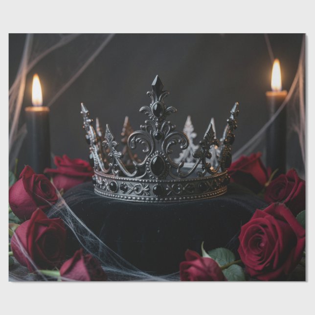 Gothic Dark Fantasy Kronen Geschenkpapier (Flach)