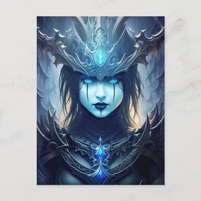 Gothic Dark Fantasy Litch Queen Postkarte (Vorderseite)