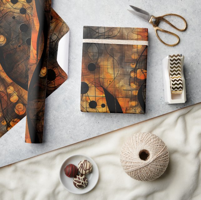 Gothic Dark Gefühl Black Yellow Geschenkpapier (Kunsthandwerk)