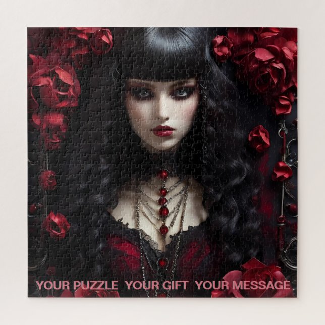 Gothic Dark Graveyard Girl Puzzle (Vertikal)