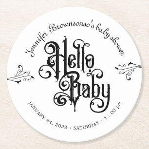 Gothic Dark Hallo Baby Runder Pappuntersetzer