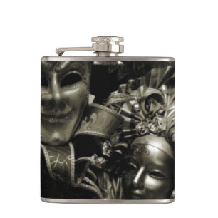Gothic Dark Masquerade Masken Schwarz Flachmann