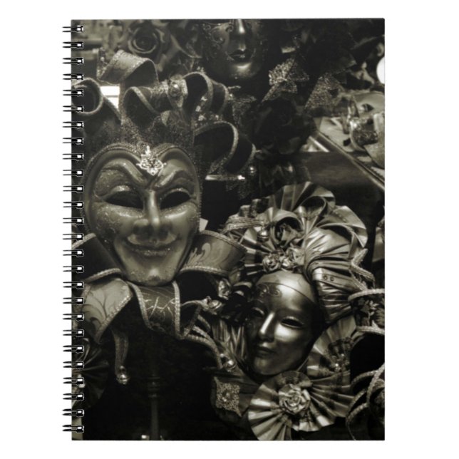 Gothic Dark Masquerade Masken Schwarz Notizblock (Vorderseite)