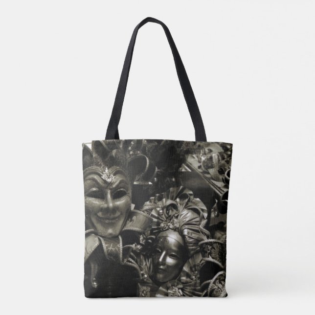 Gothic Dark Masquerade Masken Schwarz und Weiß (Rückseite)