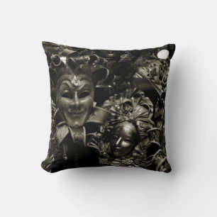 Gothic Dark Masquerade Masken Schwarz und Weiß Kissen