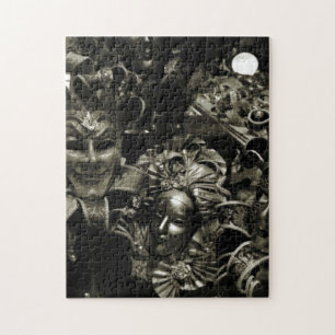 Gothic Dark Masquerade Masken Schwarz und Weiß Puzzle