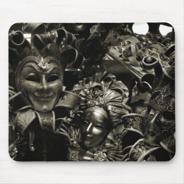 Gothic Dark Masquerade Masks Black and White Mousepad (Vorne)