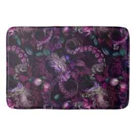 Gothic Dark Pink Tentacle mit Blume Badematte
