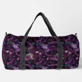 Gothic Dark Pink Tentacle mit Blume Duffle Bag